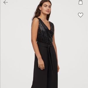 Black H&M Jumpsuit w/ Sequins - Size 12
